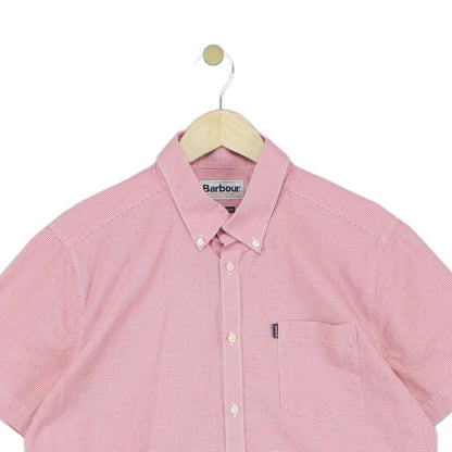 Mens Shirt Short Sleeve Tailored Button Up Check