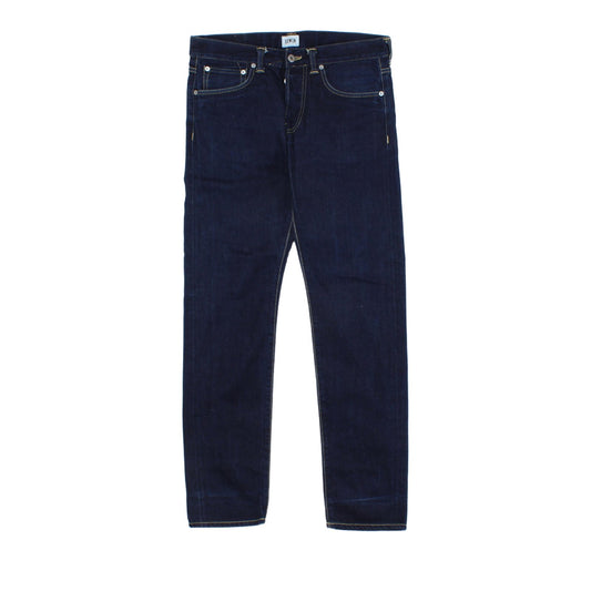 Mens Jeans Button Fly Slim Tapered Cotton