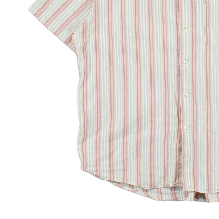 Mens Striped Shirt Casual Button Up Short Sleeve