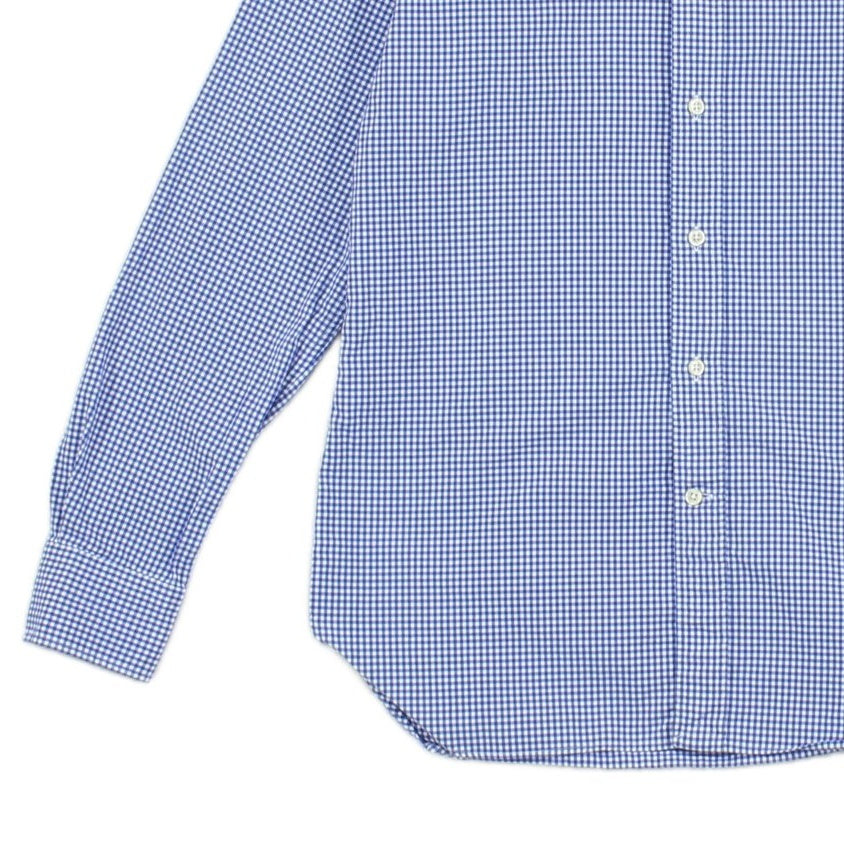 Mens Check Shirt Custom Fit Long Sleeve Button Up