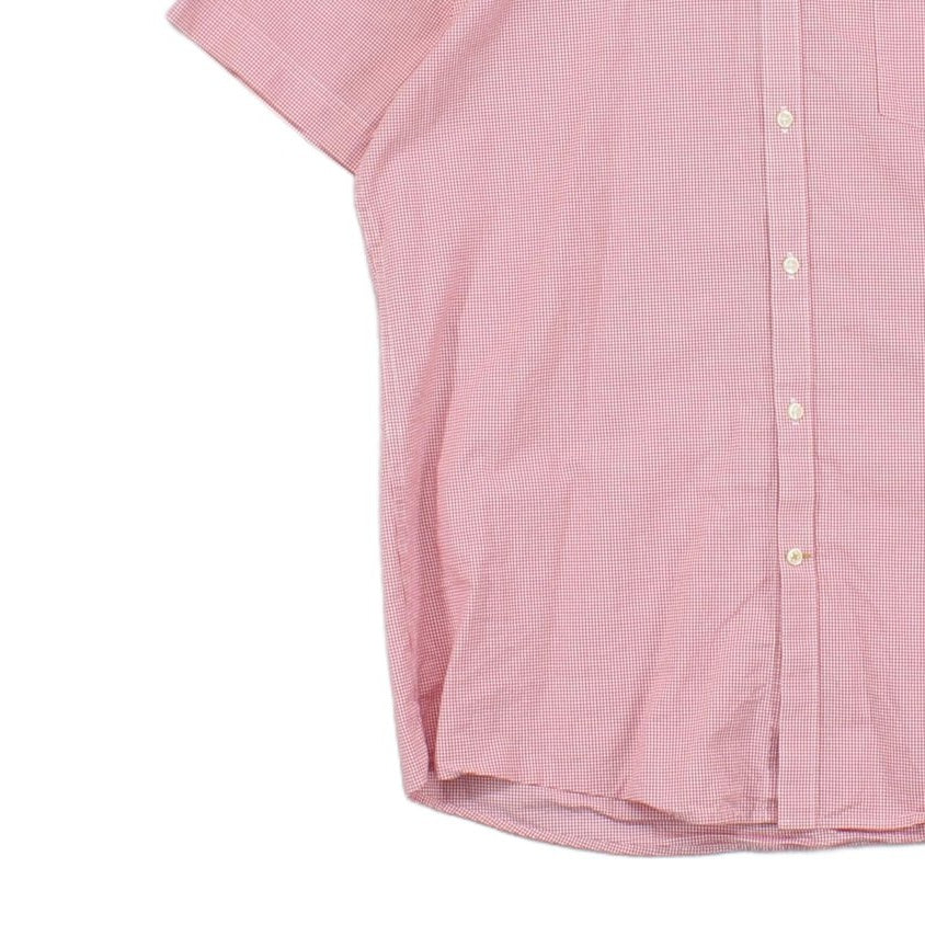 Mens Shirt Short Sleeve Tailored Button Up Check