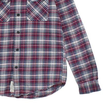 Mens Flannel Plaid Shirt Long Sleeve Check Cotton
