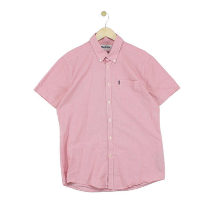 Mens Shirt Short Sleeve Tailored Button Up Check