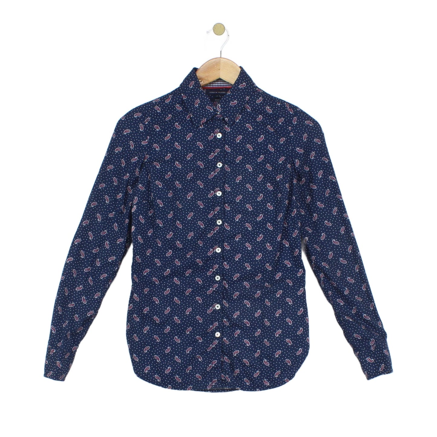 Womens Paisley Shirt Fitted Long Sleeve