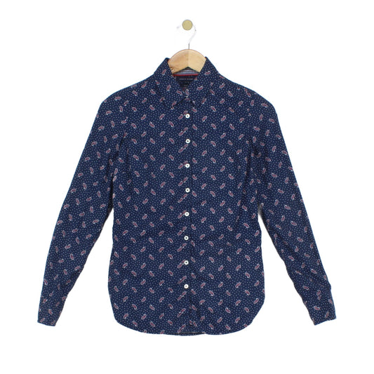 Womens Paisley Shirt Fitted Long Sleeve