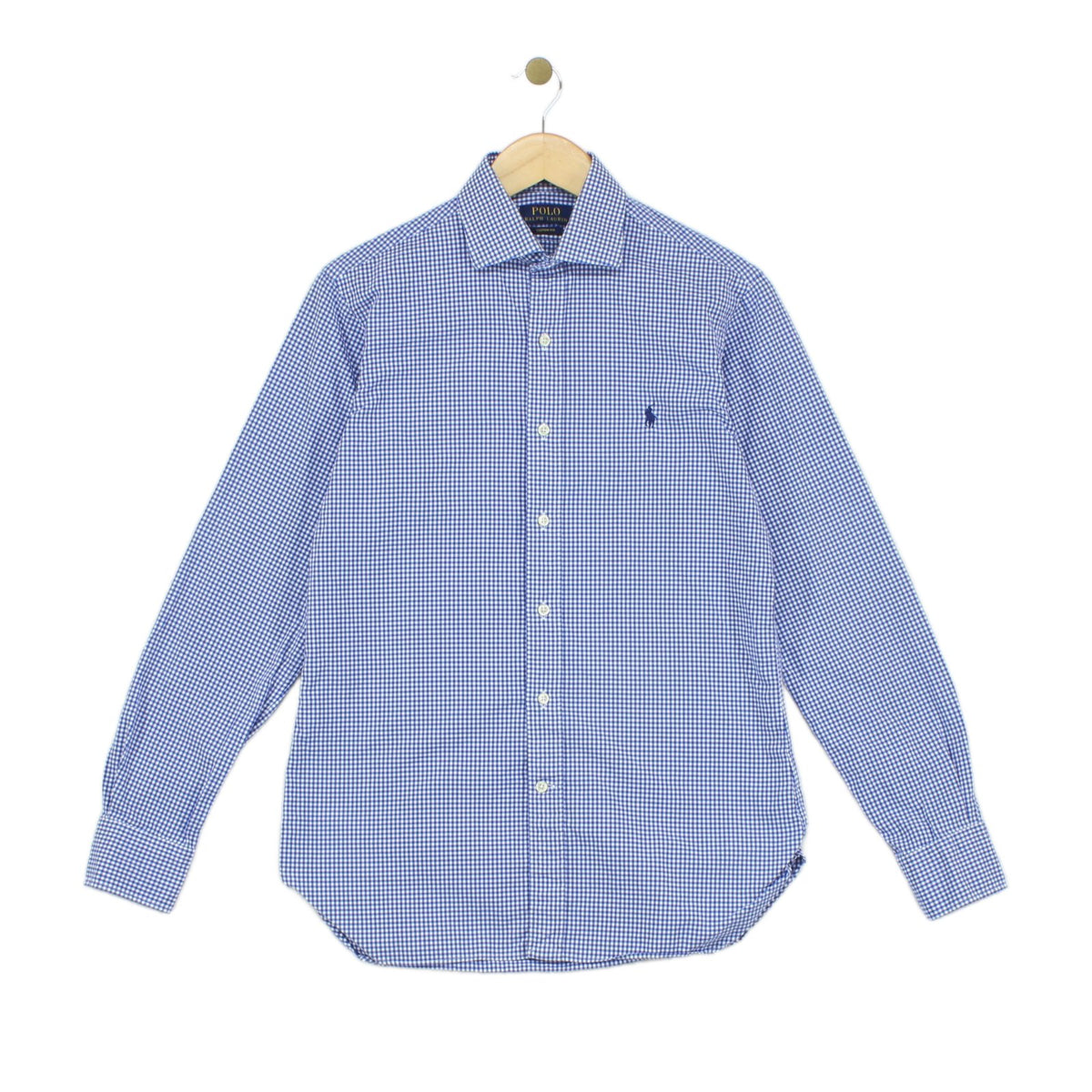 Mens Check Shirt Custom Fit Long Sleeve Button Up