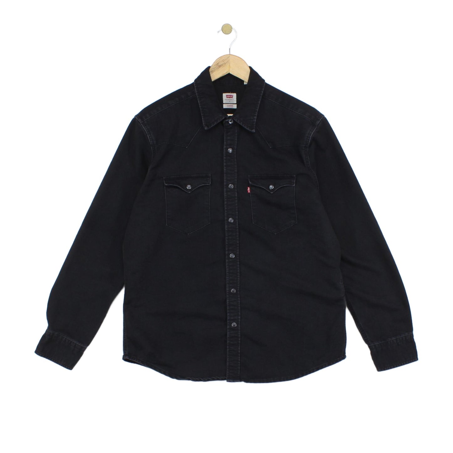 Mens Denim Shirt Button Up Long Sleeve