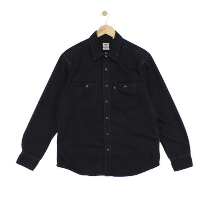 Mens Denim Shirt Button Up Long Sleeve