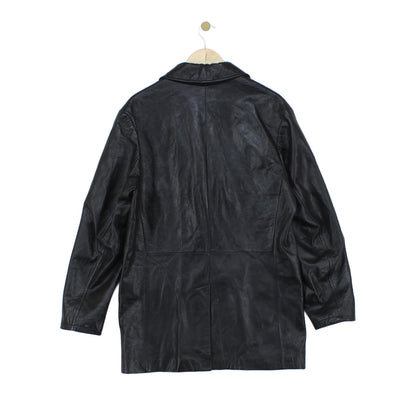 Mens Leather Jacket Single Breasted
