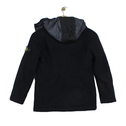 Boys Pea Coat Hooded Wool Blend