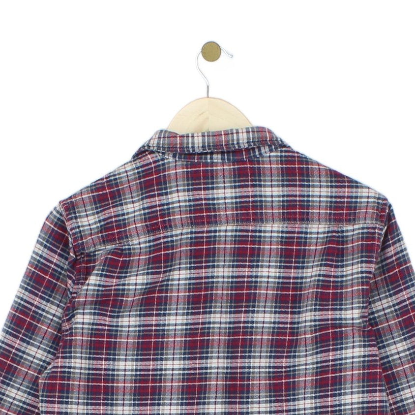 Mens Flannel Plaid Shirt Long Sleeve Check Cotton