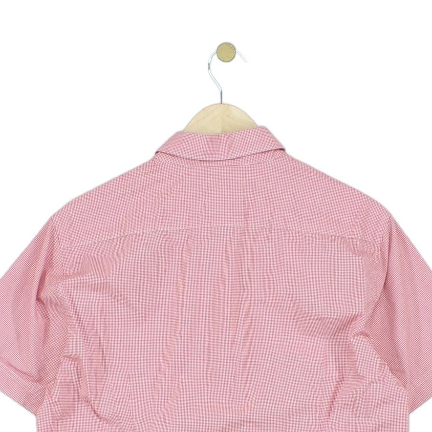 Mens Shirt Short Sleeve Tailored Button Up Check