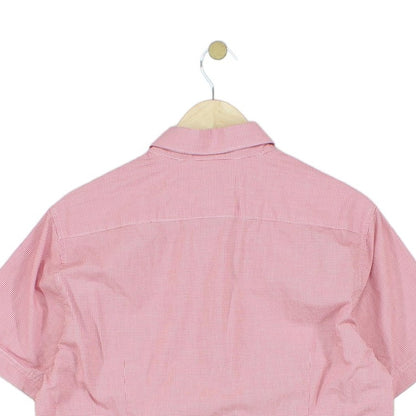 Mens Shirt Short Sleeve Tailored Button Up Check