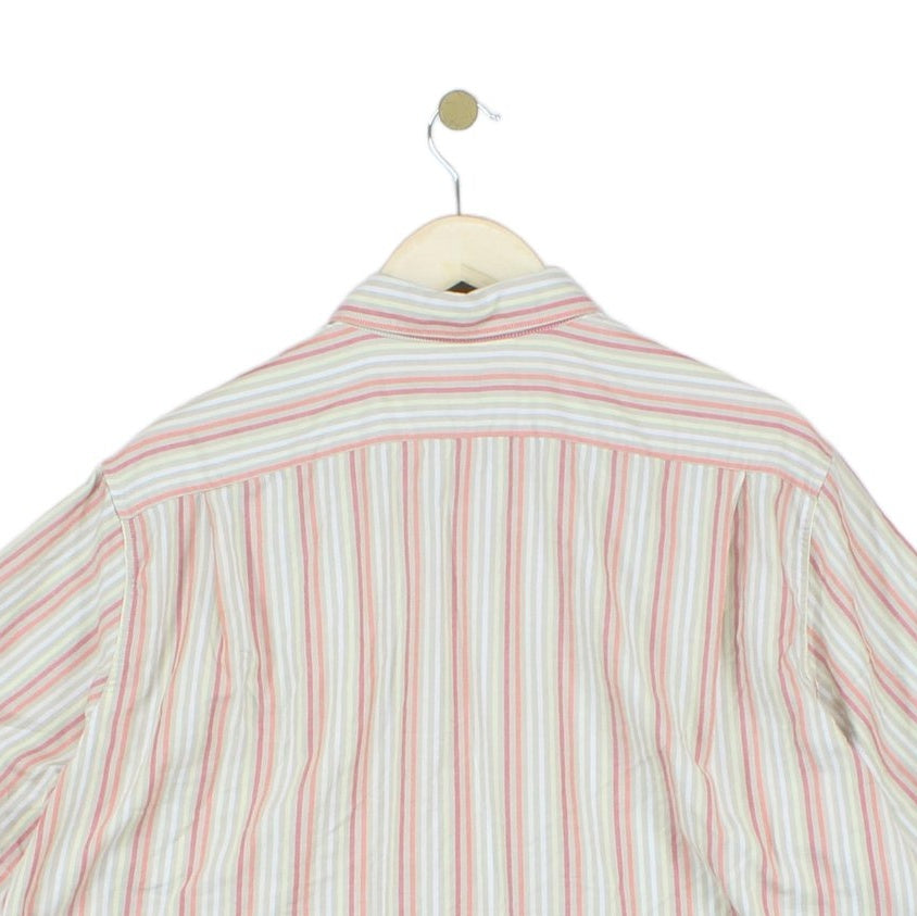 Mens Striped Shirt Casual Button Up Short Sleeve