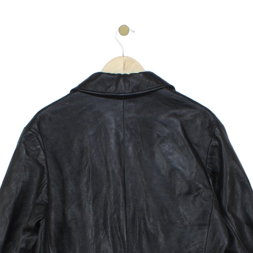 Mens Leather Jacket Single Breasted