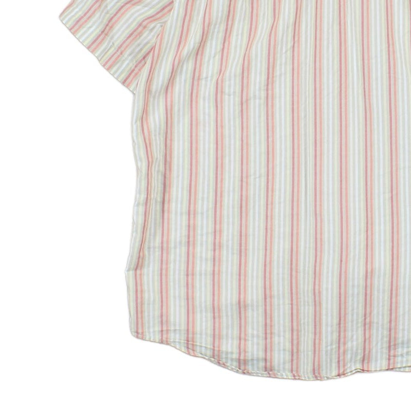 Mens Striped Shirt Casual Button Up Short Sleeve