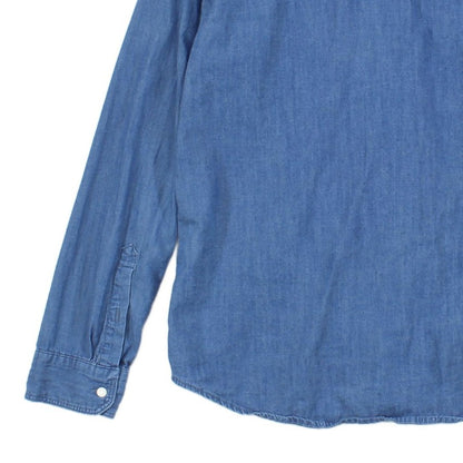 Mens Denim Shirt Long Sleeve Slim Fit