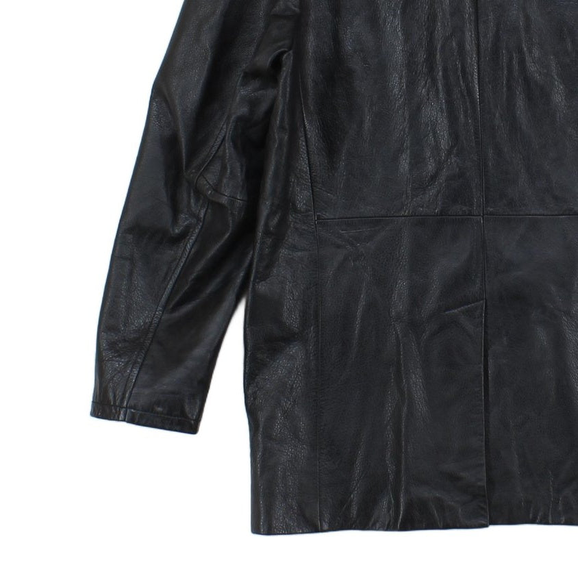 Mens Leather Jacket Single Breasted