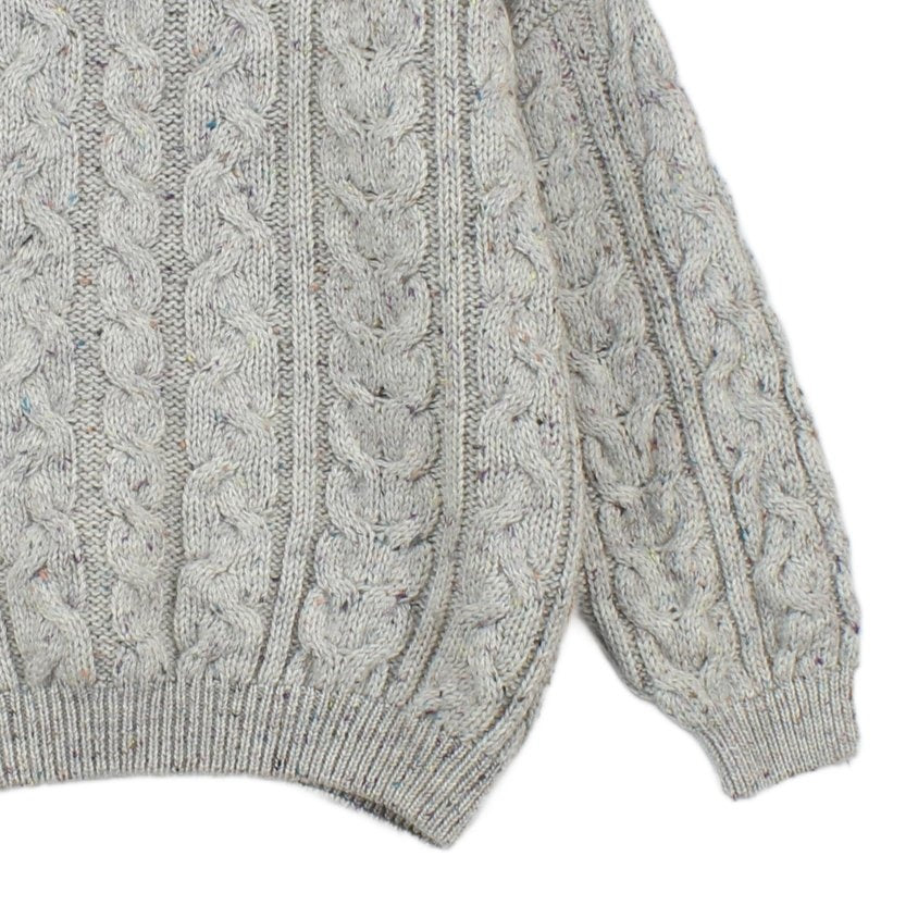 Mens Cable Knit Jumper Chunky Knit Speckled Wool