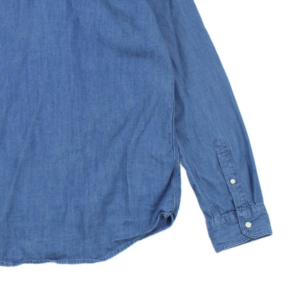 Mens Denim Shirt Long Sleeve Slim Fit