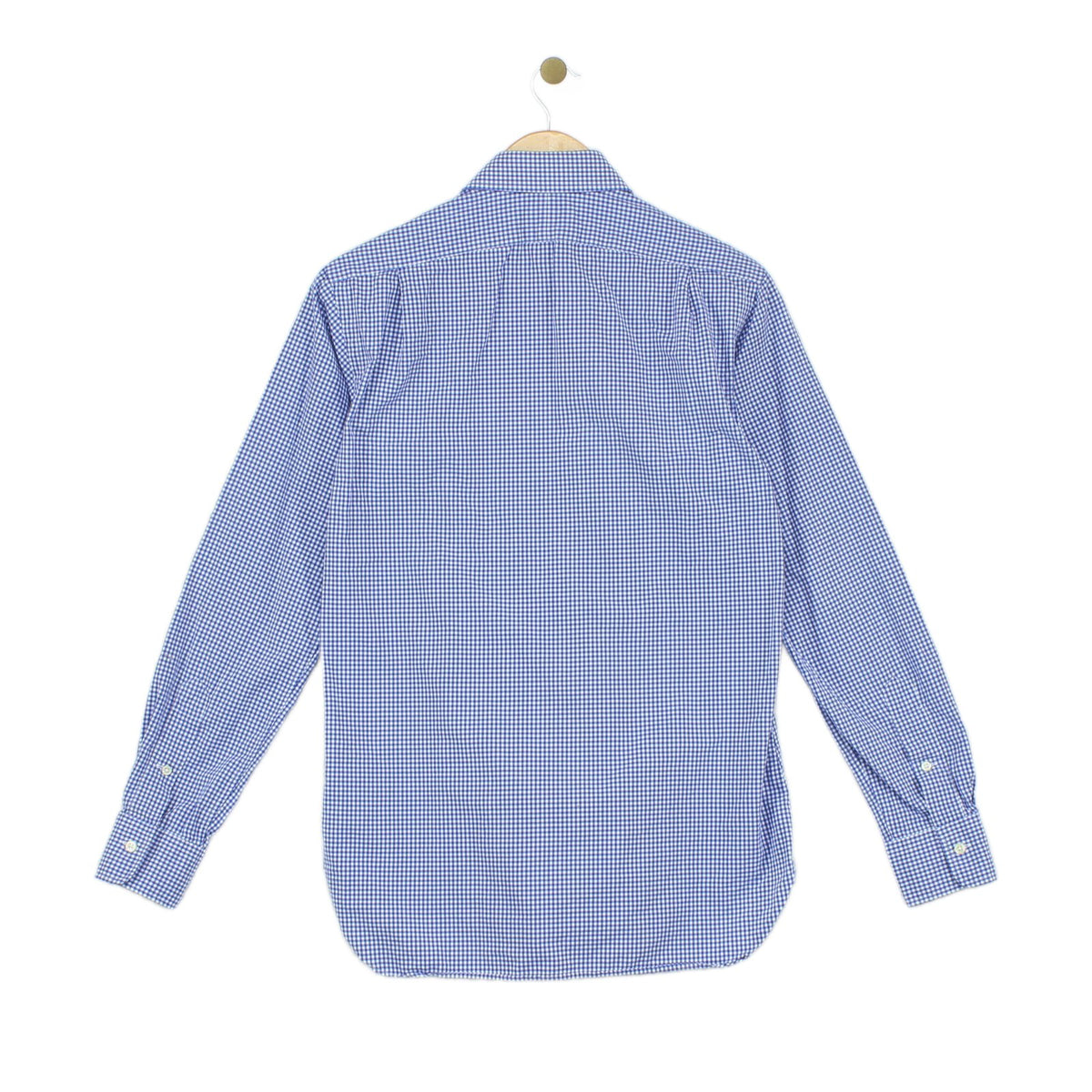 Mens Check Shirt Custom Fit Long Sleeve Button Up