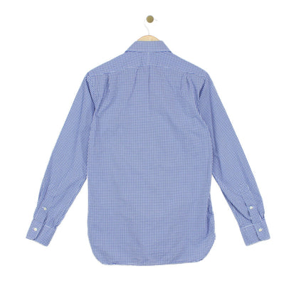 Mens Check Shirt Custom Fit Long Sleeve Button Up