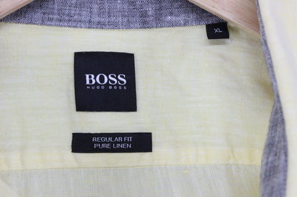 Mens Linen Shirt Button Up Long Sleeve Convertible