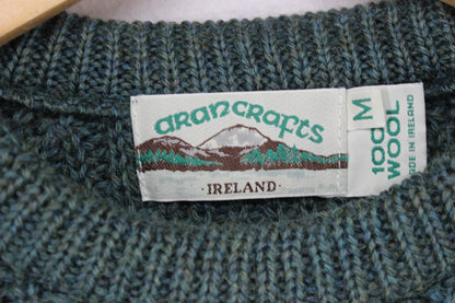 Mens Wool Jumper Ribbed Knit Irish Sweater