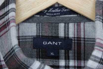 Mens Check Shirt Button Up Long Sleeve