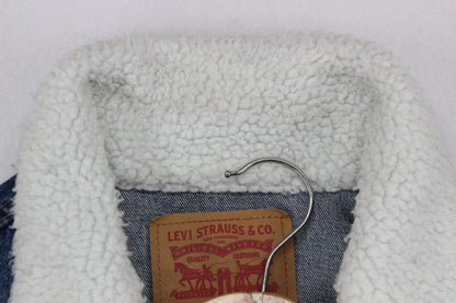 Boys Sherpa Denim Jacket Lined Trucker Cotton