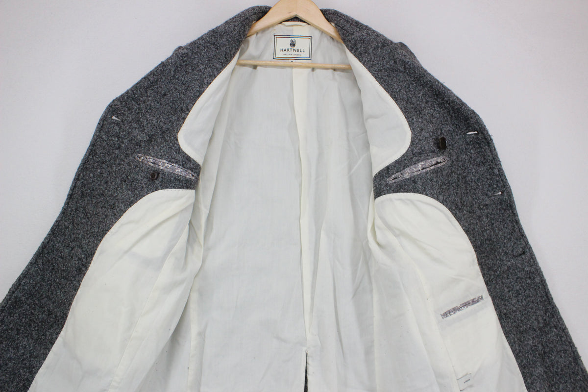 Mens Overcoat Tailored Fit Double Breasted Wool Blend