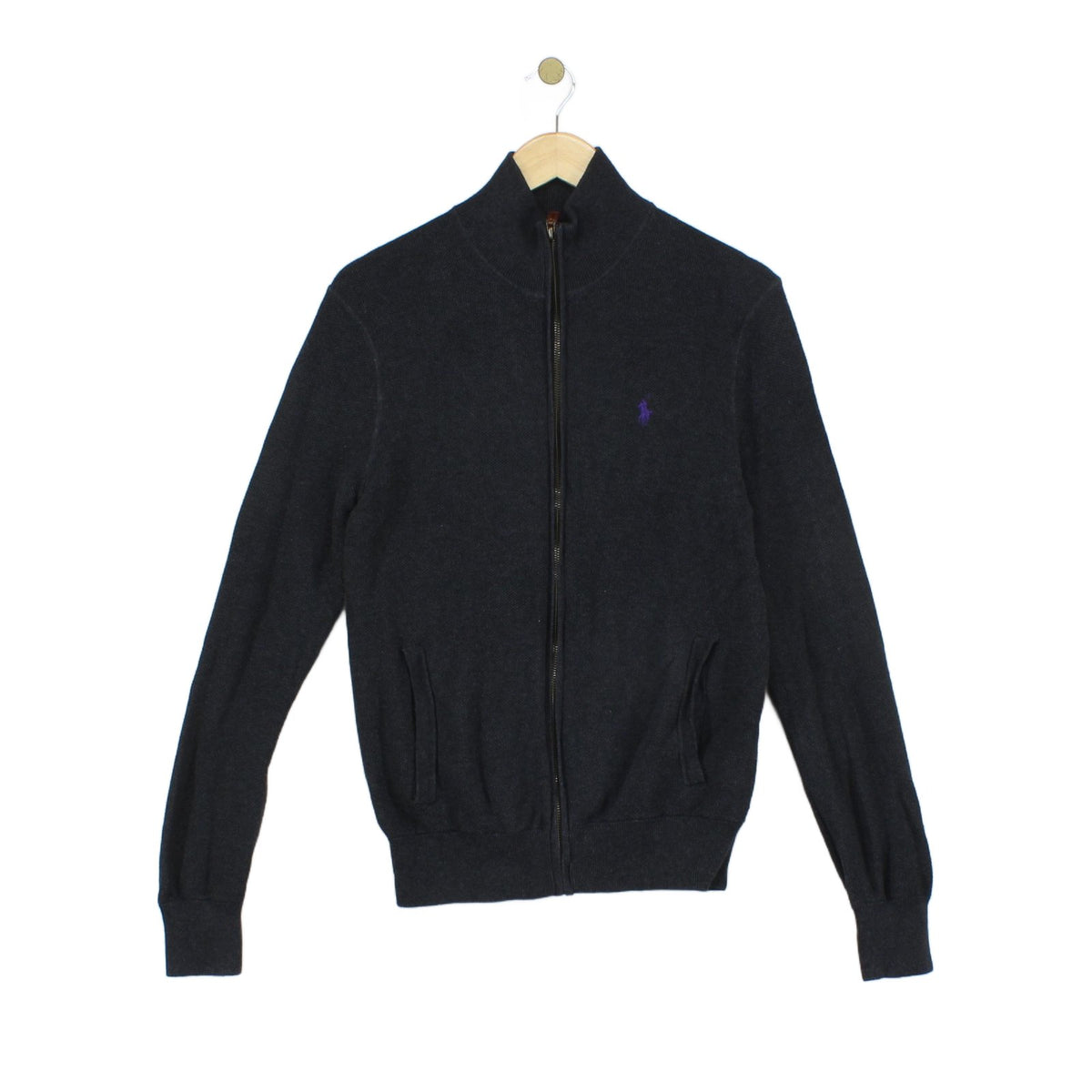 Mens Cardigan Full Zip Ribbed Pima Cotton