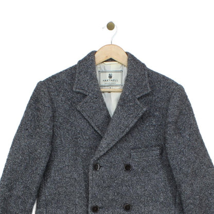 Mens Overcoat Tailored Fit Double Breasted Wool Blend