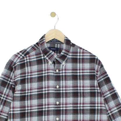 Mens Check Shirt Button Up Long Sleeve