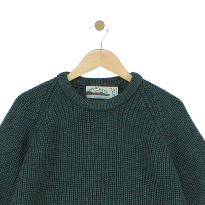Mens Wool Jumper Ribbed Knit Irish Sweater