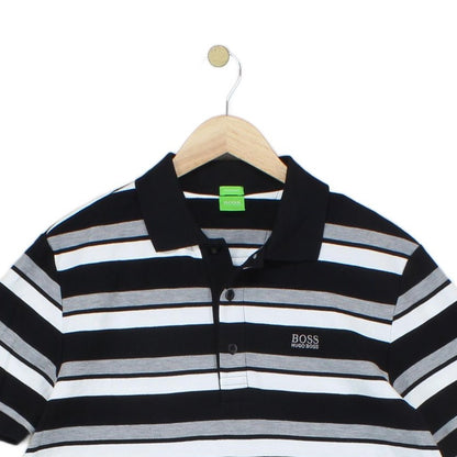 Mens Striped Polo Shirt Modern Fit Short Sleeve