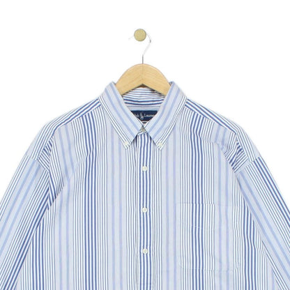 Mens Striped Shirt Button Up Collared