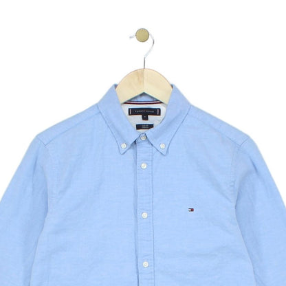 Mens Oxford Shirt Stretch Slim Fit Button Up