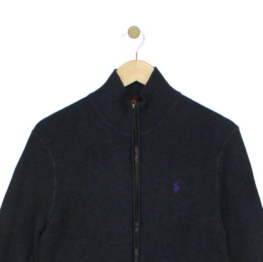 Mens Cardigan Full Zip Ribbed Pima Cotton