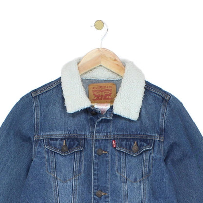 Boys Sherpa Denim Jacket Lined Trucker Cotton