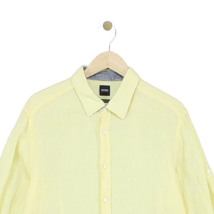 Mens Linen Shirt Button Up Long Sleeve Convertible