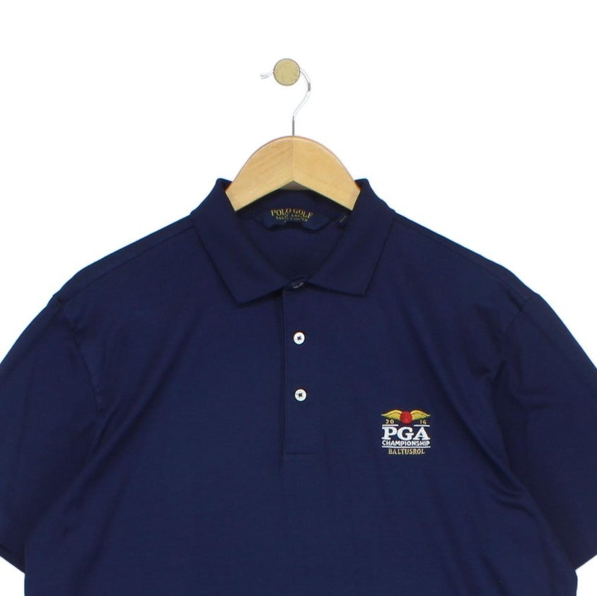 Mens Golf Polo Shirt Stretch Short Sleeve Embroidered