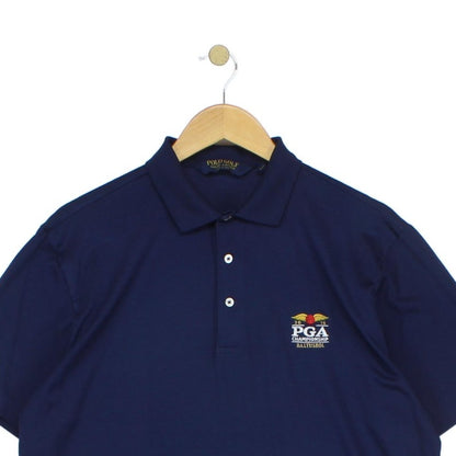 Mens Golf Polo Shirt Stretch Short Sleeve Embroidered