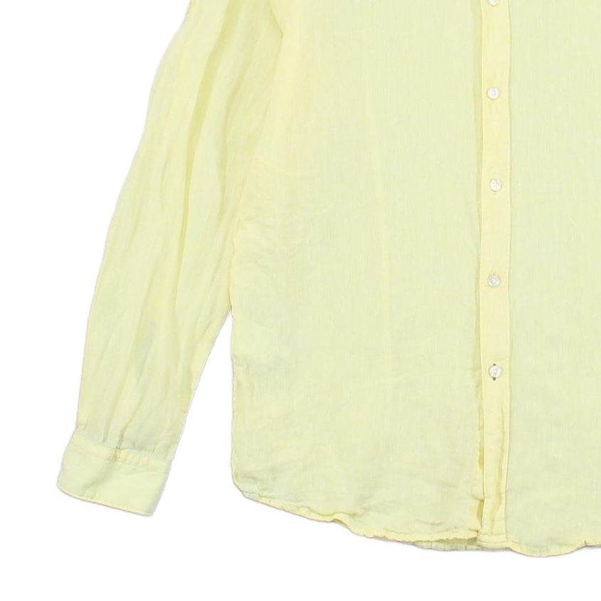 Mens Linen Shirt Button Up Long Sleeve Convertible