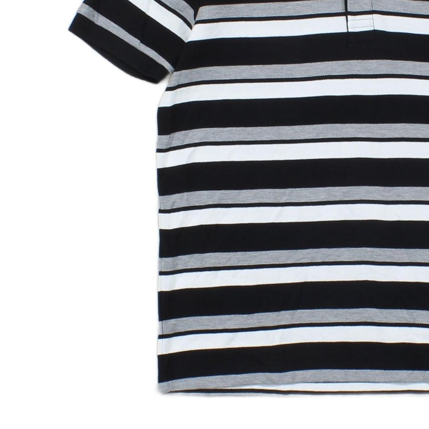 Mens Striped Polo Shirt Modern Fit Short Sleeve