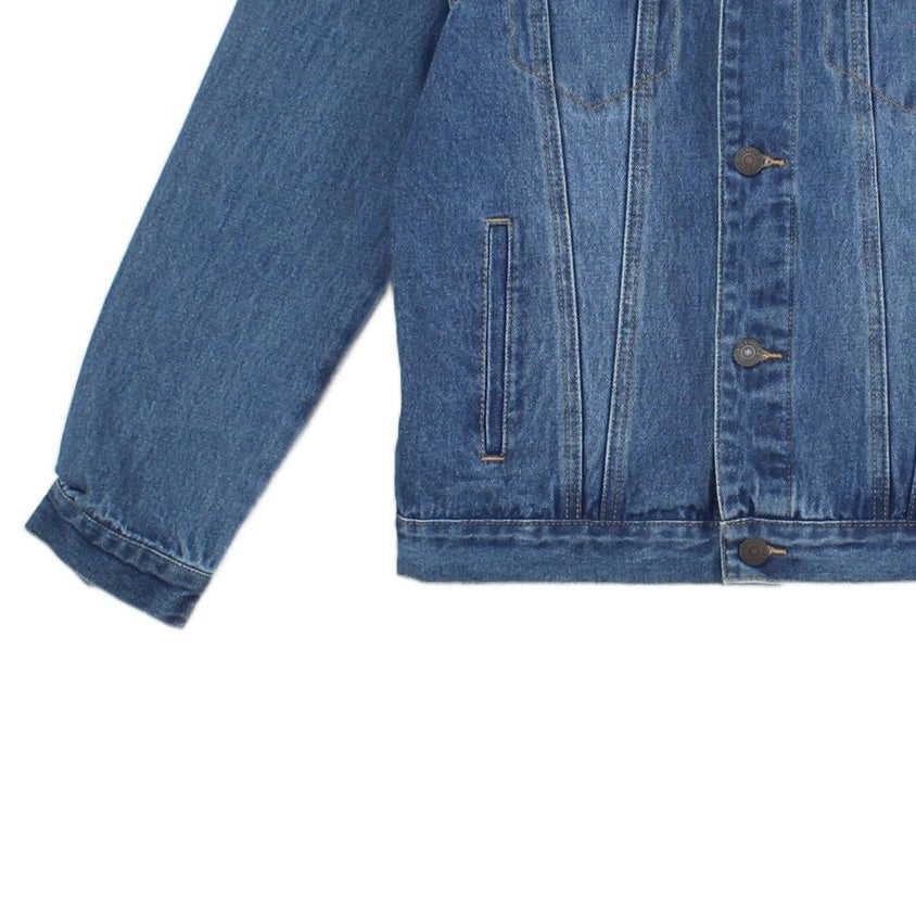 Boys Sherpa Denim Jacket Lined Trucker Cotton
