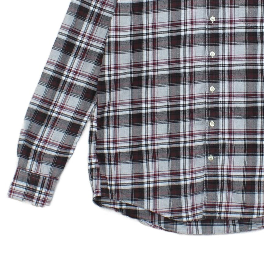 Mens Check Shirt Button Up Long Sleeve