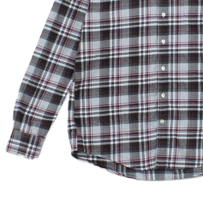 Mens Check Shirt Button Up Long Sleeve