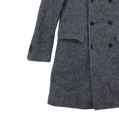 Mens Overcoat Tailored Fit Double Breasted Wool Blend