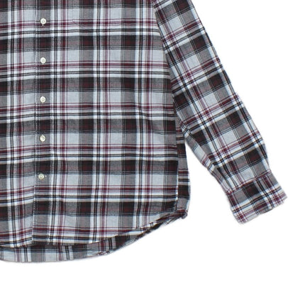 Mens Check Shirt Button Up Long Sleeve